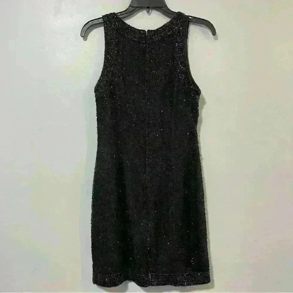 Laurence Kazar New York Womans Dress Vintage Sparkle Holiday 100% Silk Blk Sz PS - Picture 3 of 10